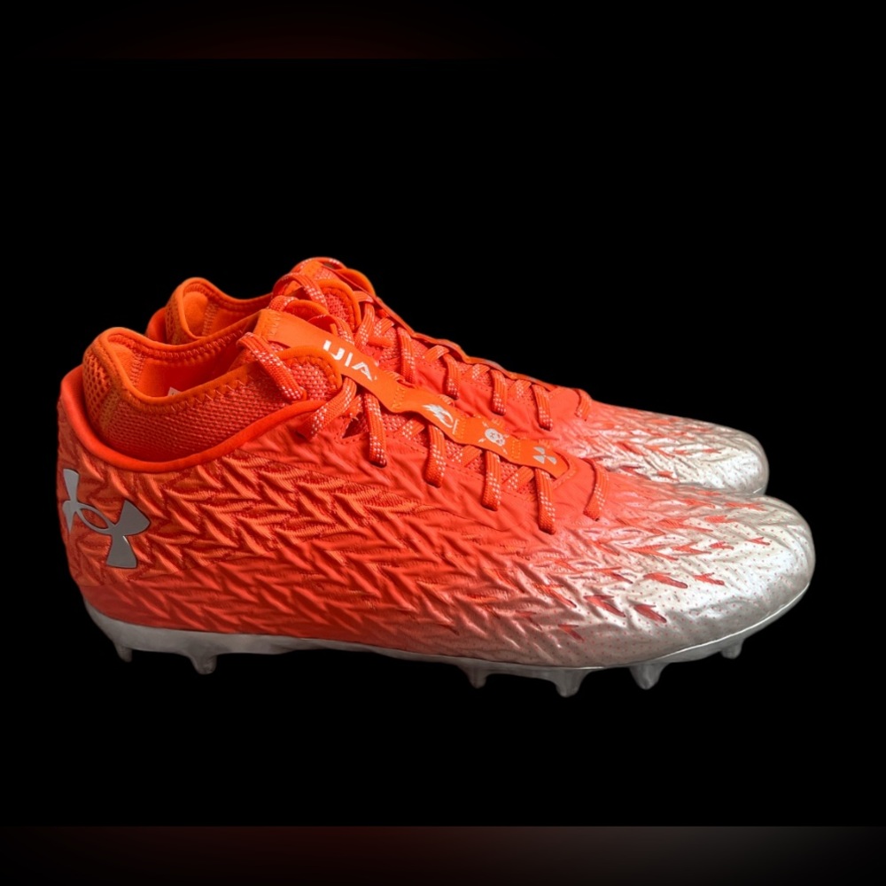 Under Armour Spotlight 4‎ MC Football Cleats 3027977-800 Orange Silver